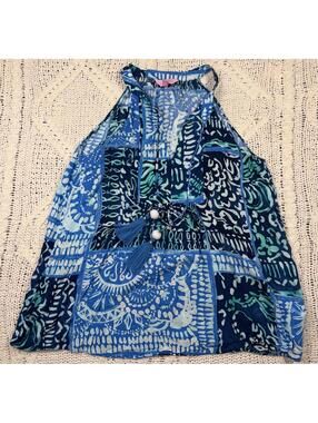 Lilly Pulitzer Women’s Avery Top in Deep Indigo Size Medium Beach
